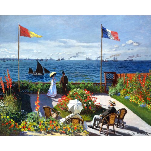 Diamantové malování - ZAHRADA v Sainte-Adresse, Monet bez rámu 40 x 50 cm