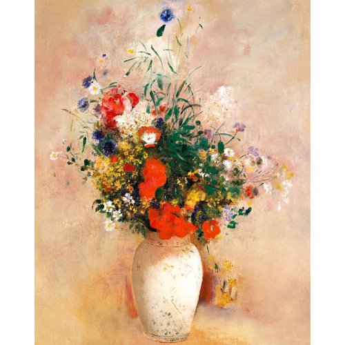 Diamantové malování - VÁZA S KVĚTY,  Redon bez rámu 40 x 50 cm