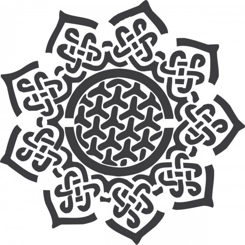 Mandala - plastová šablona 14,5x14,5 cm