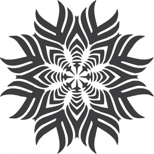 Mandala - plastová šablona 14,5x14,5 cm