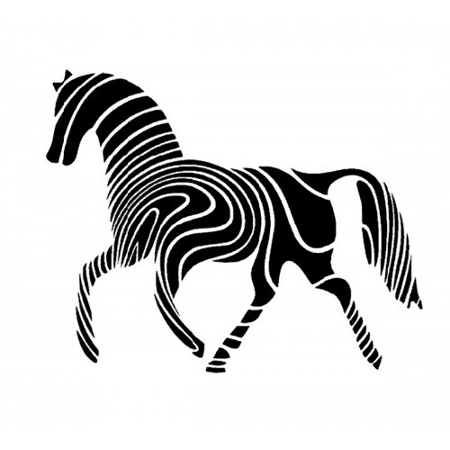 Kůň - plastová šablona 14,5x14,5 cm