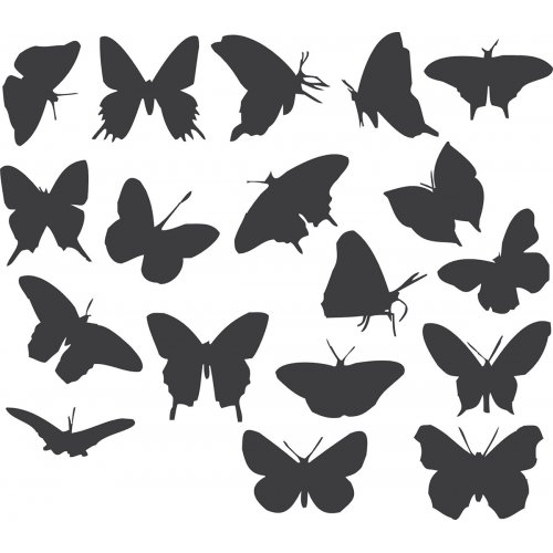 Motýlci - plastová šablona 29x29 cm