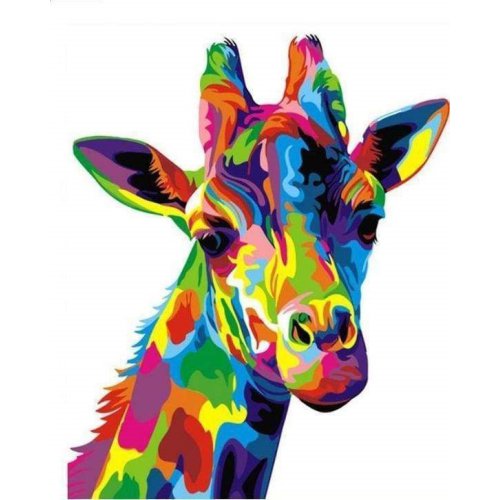 Vyšívání křížkové sada  - Žirafa Pop Art 32 x 40 cm