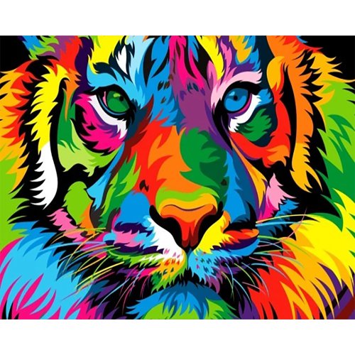 Vyšívání křížkové sada  - Tygr Pop Art 32 x 40 cm
