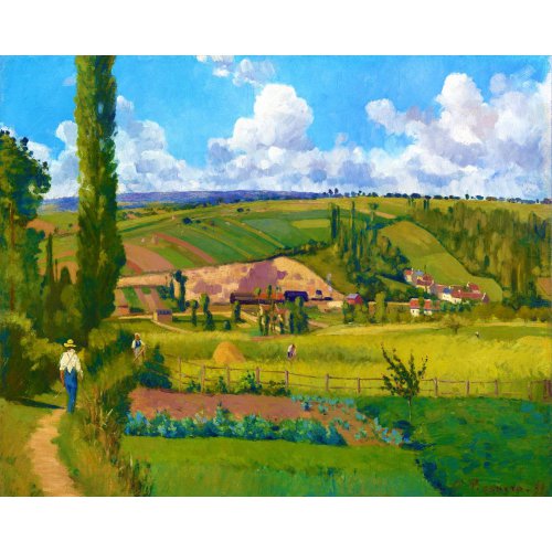 Vyšívání křížkové sada - Pissarro - Krajina v Les Pâtis, Pontoise 32 x 40 cm