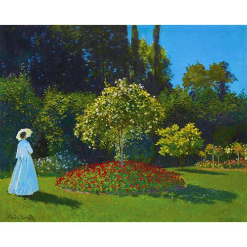 Vyšívání křížkové sada - Monet - Dáma v zahradě 32 x 40 cm