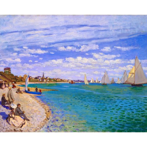 Vyšívání křížkové sada - Monet - Regata v Sainte-Adresse 32 x 40 cm