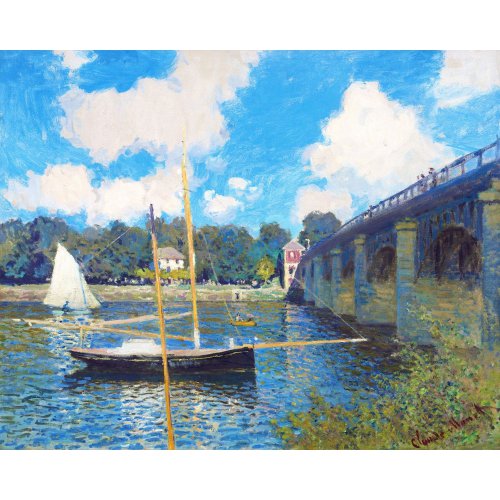 Vyšívání křížkové sada  - Monet - Most v Argenteuil 32 x 40 cm