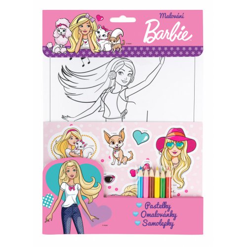 BARBIE – Omalovánky, pastelky, samolepky