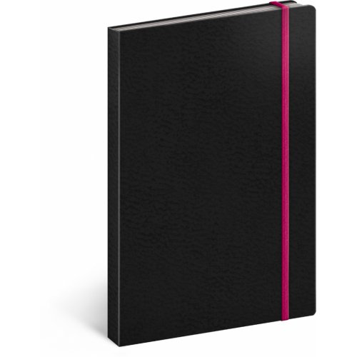 Notes Tucson černý/růžový, linkovaný, 13 × 21 cm