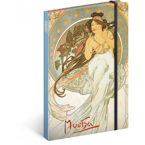 Notes Alfons Mucha – Hudba, linkovaný, 13 × 21 cm