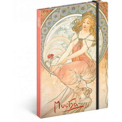 Notes Alfons Mucha – Malířství, linkovaný, 13 × 21 cm