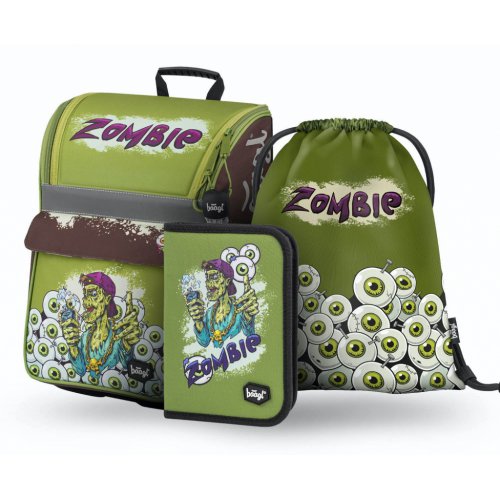 BAAGL SET 3 Zippy Zombie: aktovka, penál, sáček