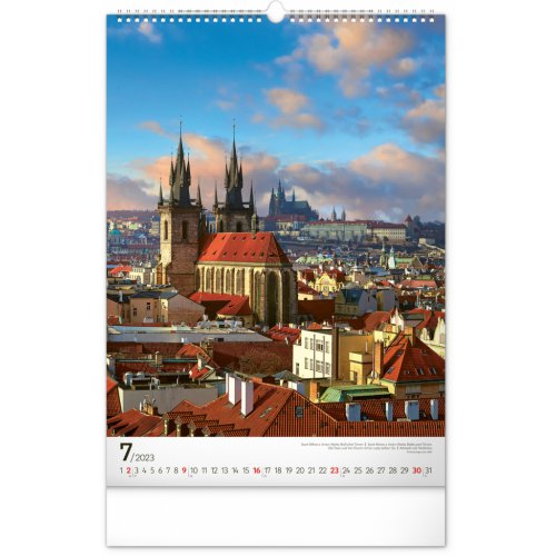 Nástěnný kalendář Praha 2023, 33 × 46 cm - obrázek