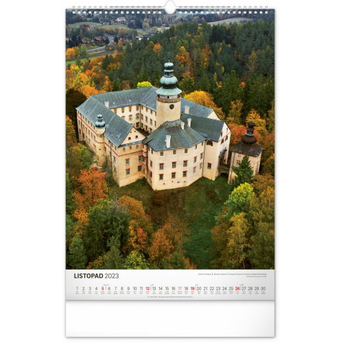 Nástěnný kalendář Hrady a zámky 2023, 33 × 46 cm - obrázek