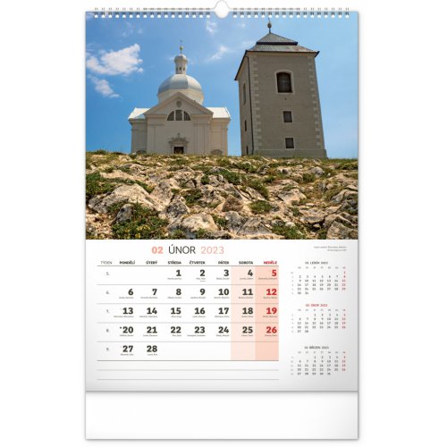 Nástěnný kalendář Kostely a poutní místa 2023, 33 × 46 cm - obrázek