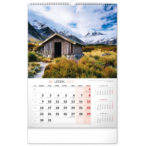 Nástěnný kalendář Krajina 2023, 33 × 46 cm - obrázek