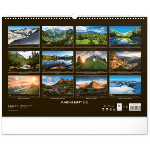 Nástenný kalendár Magické Tatry 2023, 48 × 33 cm - obrázek
