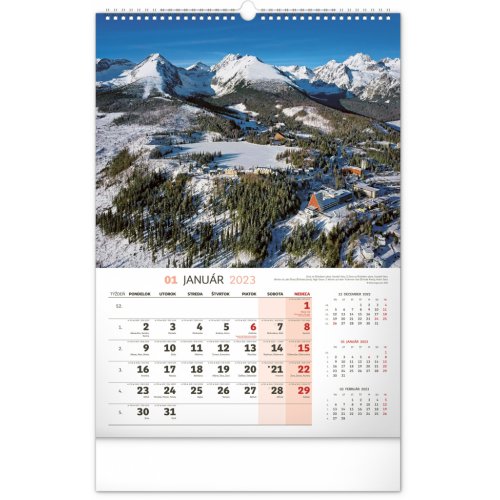 Nástenný kalendár Naše Slovensko 2023, 33 × 46 cm - obrázek