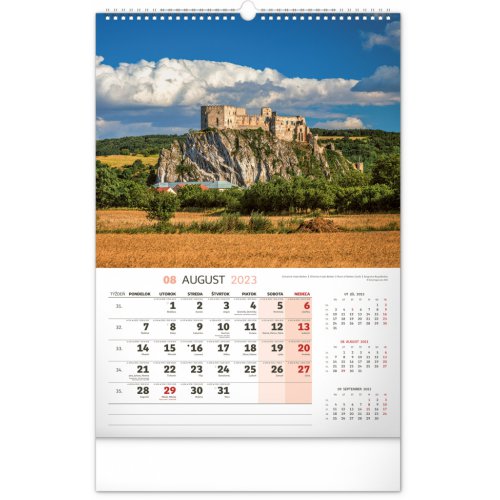 Nástenný kalendár Naše Slovensko 2023, 33 × 46 cm - obrázek