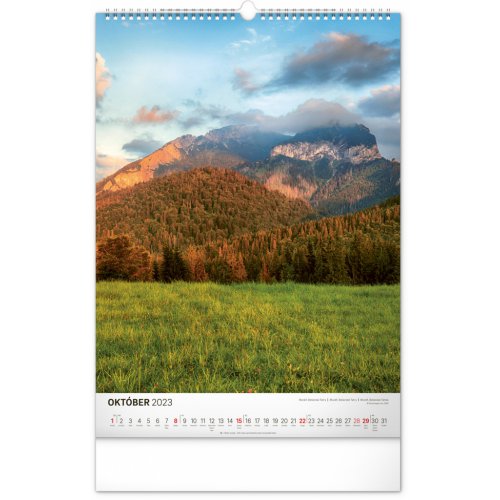 Nástenný kalendár Tatry 2023, 33 × 46 cm - obrázek