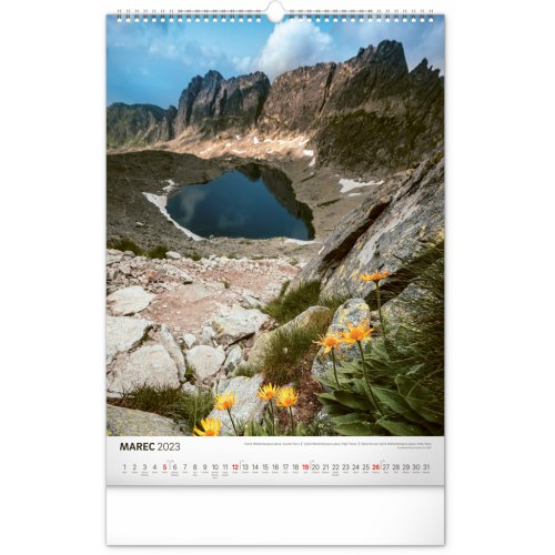 Nástenný kalendár Tatry 2023, 33 × 46 cm - obrázek