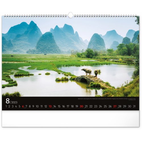 Nástěnný kalendář Krajiny 2023, 48 × 33 cm - obrázek