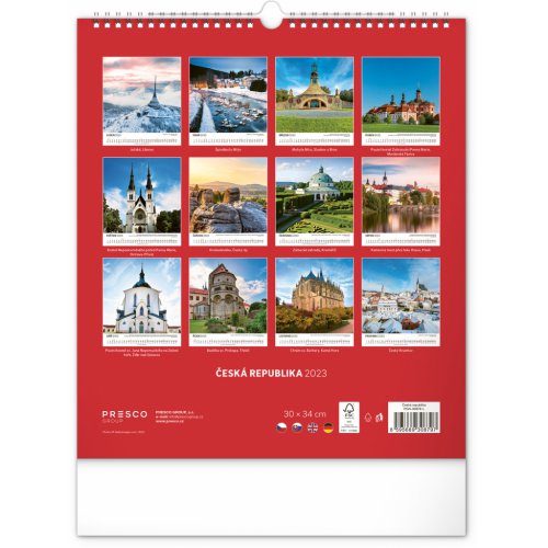 Nástěnný kalendář Česká republika 2023, 30 × 34 cm - obrázek