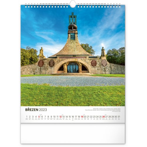 Nástěnný kalendář Česká republika 2023, 30 × 34 cm - obrázek