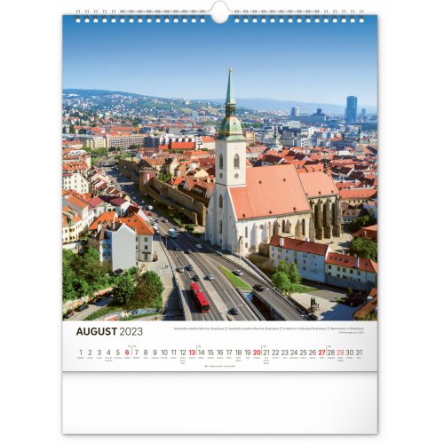 Nástenný kalendár Pamätihodnosti Slovenska 2023, 30 × 34 cm - obrázek