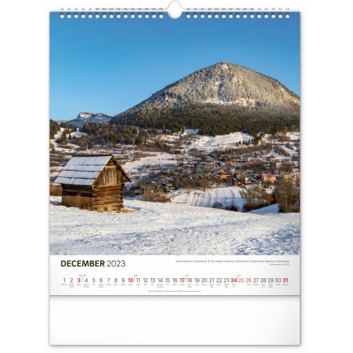 Nástenný kalendár Čarokrásne Slovensko 2023, 30 × 34 cm - obrázek
