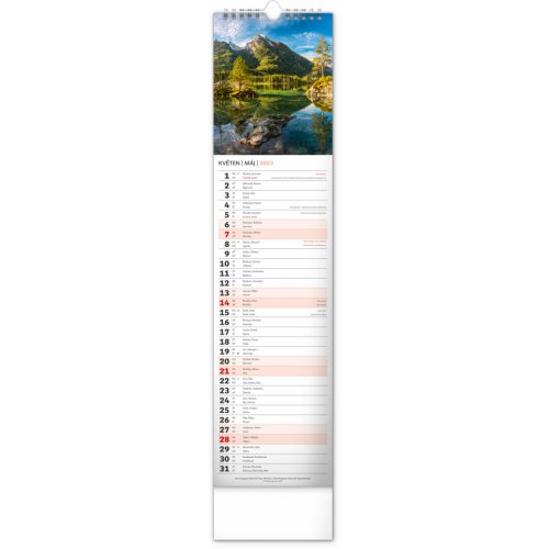 Nástěnný kalendář Krajina 2023, 12 × 48 cm - obrázek