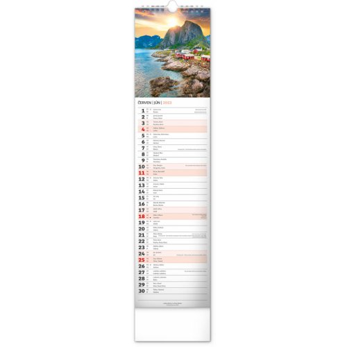 Nástěnný kalendář Krajina 2023, 12 × 48 cm - obrázek