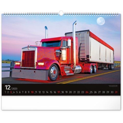 Nástěnný kalendář Trucks 2023, 48 × 33 cm - obrázek