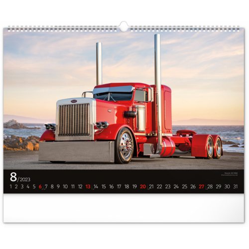 Nástěnný kalendář Trucks 2023, 48 × 33 cm - obrázek