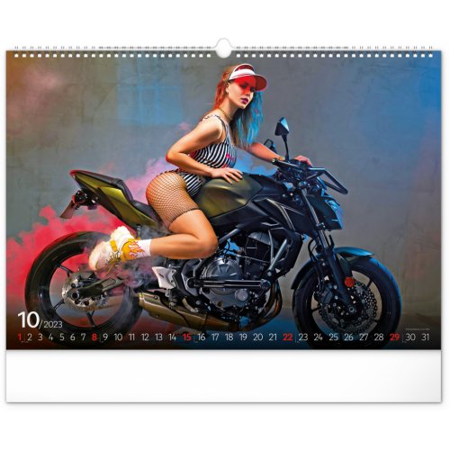 Nástěnný kalendář Girls & Bikes 2023, 48 × 33 cm - obrázek