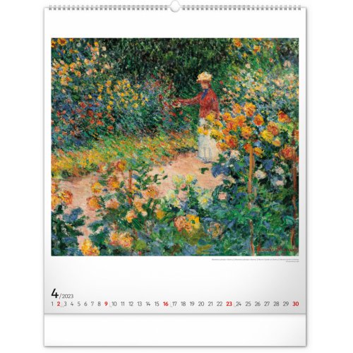 Nástěnný kalendář Claude Monet 2023, 48 × 56 cm - obrázek