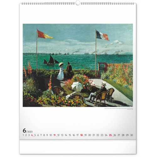 Nástěnný kalendář Claude Monet 2023, 48 × 56 cm - obrázek