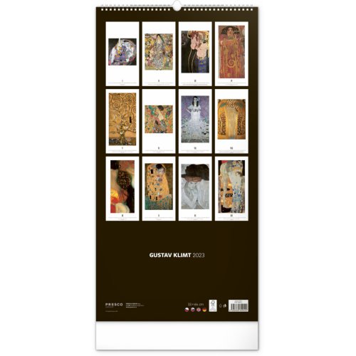 Nástěnný kalendář Gustav Klimt 2023, 33 × 64 cm - obrázek