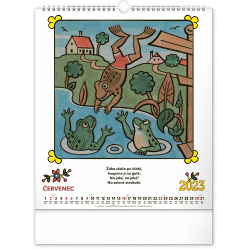 Nástěnný kalendář Josef Lada – Říkadla 2023, 30 × 34 cm - obrázek