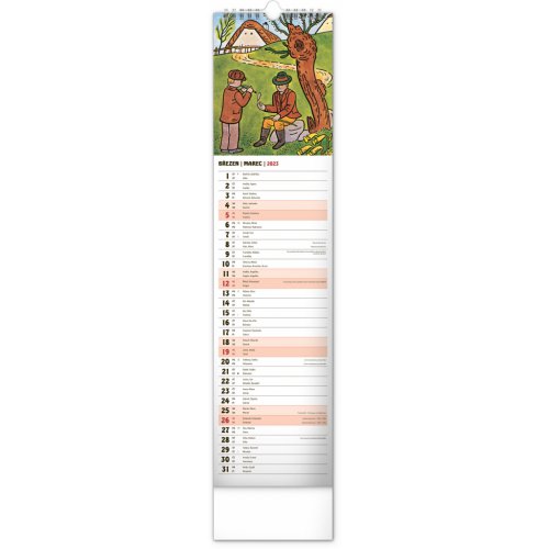 Nástěnný kalendář Josef Lada 2023, 12 × 48 cm - obrázek
