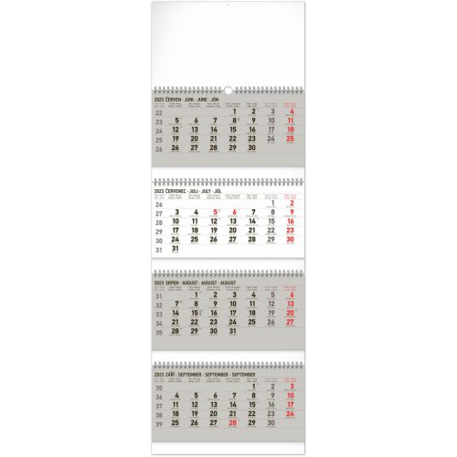 Nástěnný kalendář 4měsíční standard skládací 2023, 29,5 × 84,5 cm