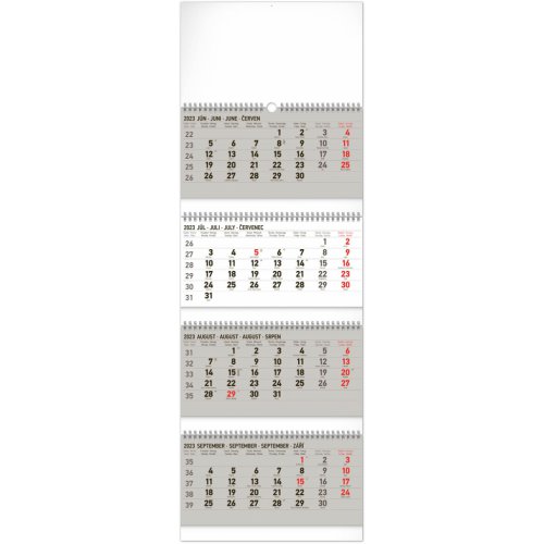 Nástenný kalendár 4-mesačný štandard skladací 2023, 29,5 × 84,5 cm