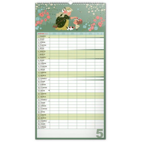 Nástěnný kalendář Rodinný plánovací XXL 2023, 33 × 64 cm - obrázek