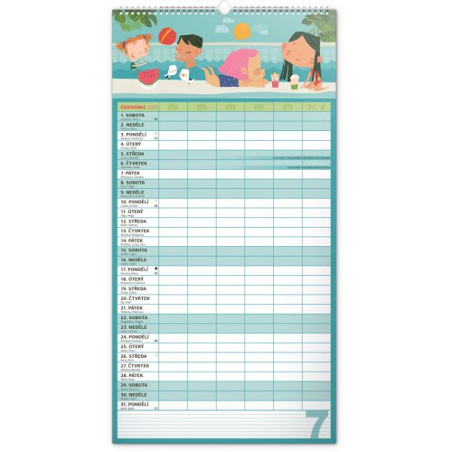 Nástěnný kalendář Rodinný plánovací XXL 2023, 33 × 64 cm - obrázek