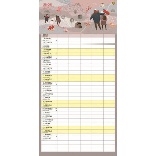 Rodinný plánovací kalendář 2023, 30 × 30 cm - obrázek