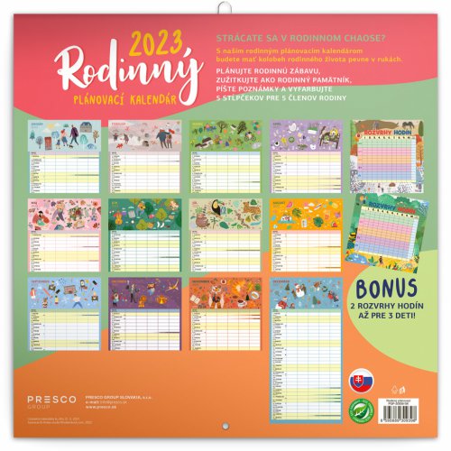 Rodinný plánovací kalendár 2023, 30 × 30 cm - obrázek