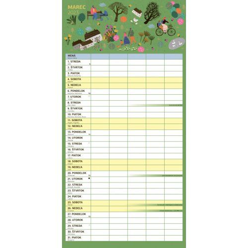 Rodinný plánovací kalendár 2023, 30 × 30 cm - obrázek