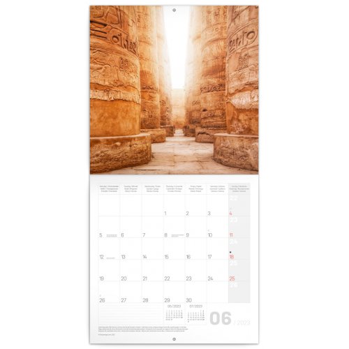 Poznámkový kalendář Umění starověkého Egypta 2023, 30 × 30 cm - obrázek