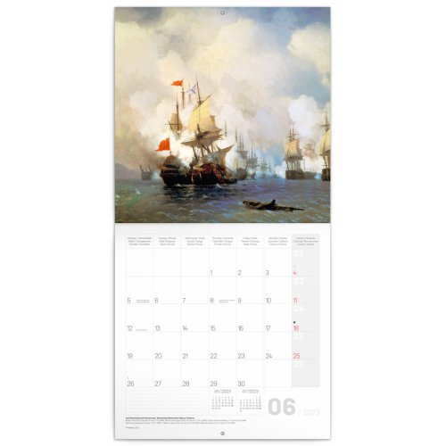 Poznámkový kalendář Bitevní lodě 2023, 30 × 30 cm - obrázek